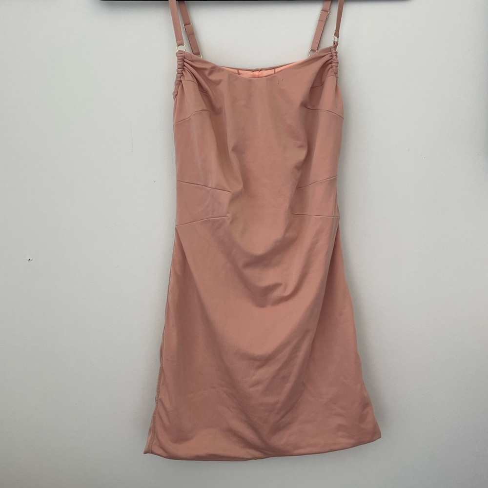 Pastel pink vintage satin mini dress